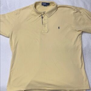 Polo by Ralph Lauren Men's Soft Yellow Polo Shirt - Large